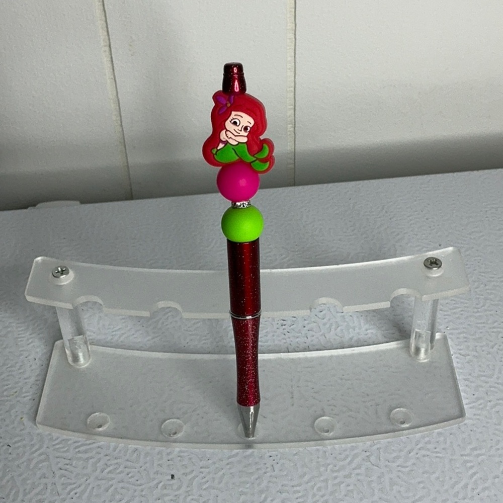 Red Glitter Pen with Cartoon Topper
